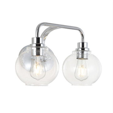 Sandrine Iron/Seeded Glass Cottage Rustic LED Vanity Light